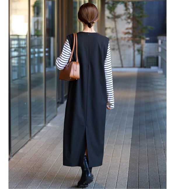 SLOBE IENA「《WEB限定/追加》TR Vネックジャンパースカート」|ワンピース|