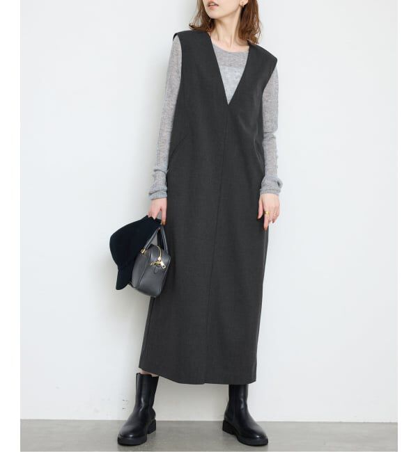 SLOBE IENA「《WEB限定/追加》TR Vネックジャンパースカート」|ワンピース|