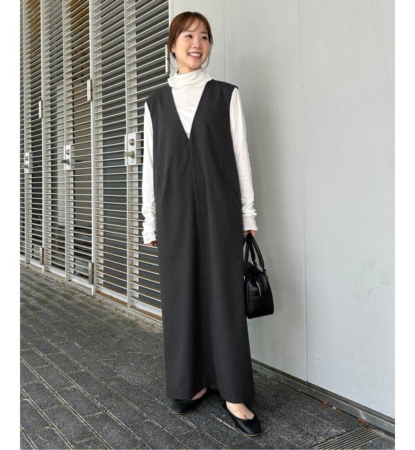 SLOBE IENA「《WEB限定/追加》TR Vネックジャンパースカート」|ワンピース|