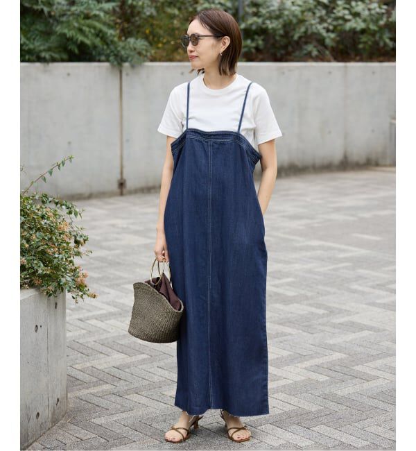 SLOBE IENA「LEDENIM ナローフレアデニムジャンパースカート」|ワンピース|