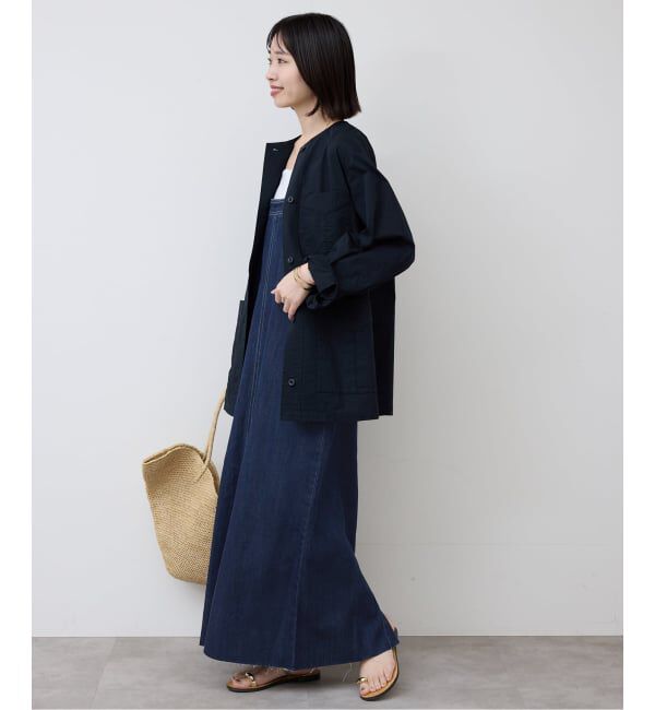 SLOBE IENA「LEDENIM ナローフレアデニムジャンパースカート」|ワンピース|