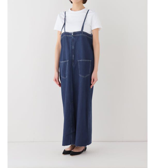 SLOBE IENA「LEDENIM ナローフレアデニムジャンパースカート」|ワンピース|