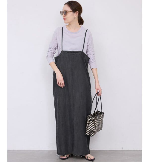 SLOBE IENA「LEDENIM ナローフレアデニムジャンパースカート」|ワンピース|