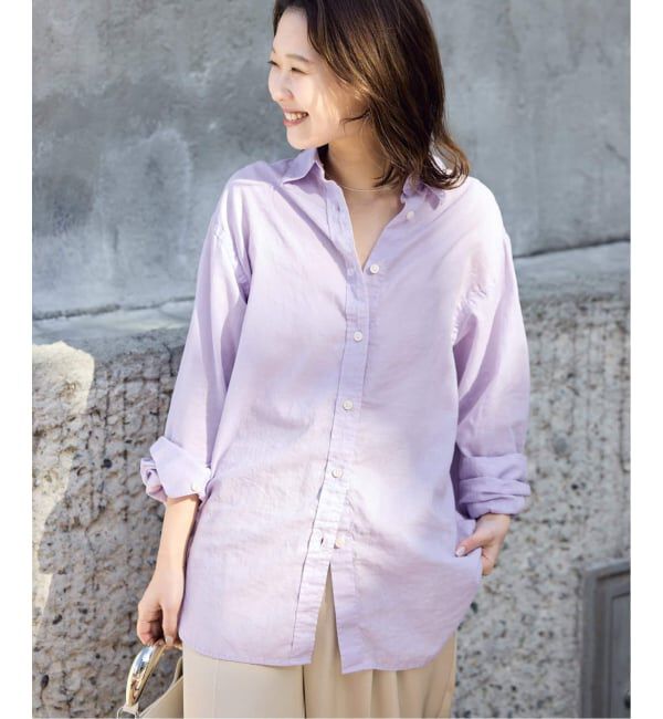 SLOBE IENA「《追加》リネンコットンレギュラーシャツ」|シャツ・ブラウス|