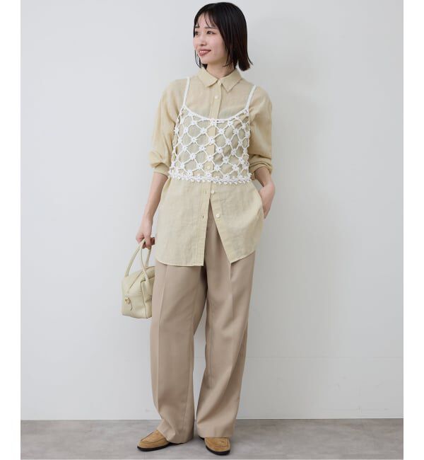 SLOBE IENA「《追加》リネンコットンレギュラーシャツ」|シャツ・ブラウス|