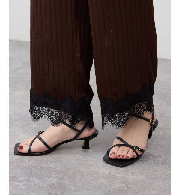 SLOBE IENA「SLOBE レザークロスサンダル」|サンダル|ブラック