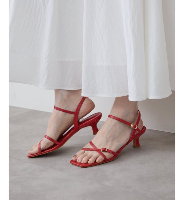 SLOBE IENA「SLOBE レザークロスサンダル」|サンダル|レッド