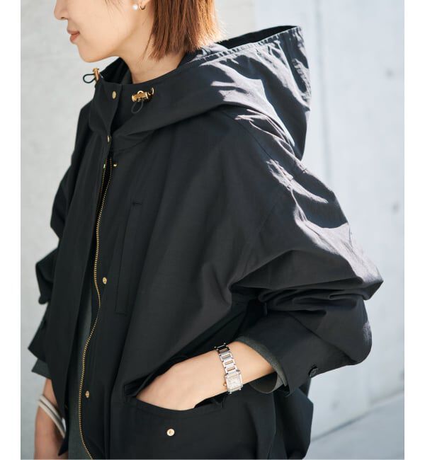 IENA「撥水フーディーブルゾン」|ブルゾン・スタジャン|ブラック