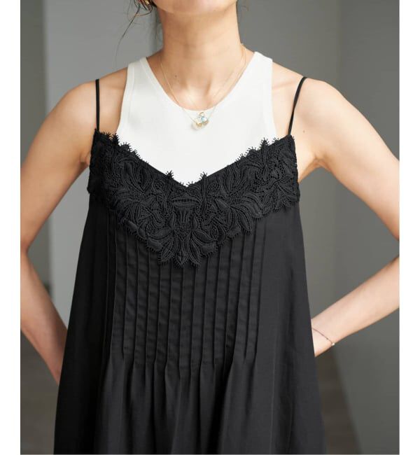 IENA「《WEB限定/追加》レースキャミソールワンピース」|ワンピース|