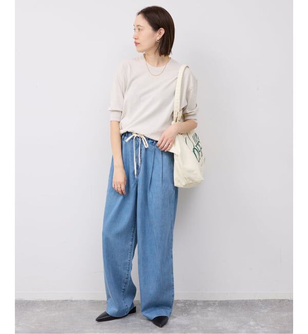 SLOBE IENA「《シリーズあり》コットンキュプラハーフスリーブプルオーバー」|ニット・セーター|