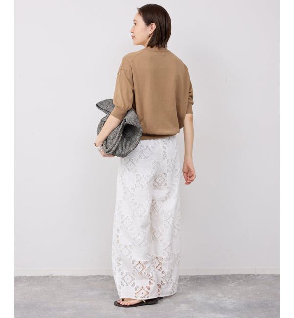 SLOBE IENA「《シリーズあり》コットンキュプラハーフスリーブプルオーバー」|ニット・セーター|