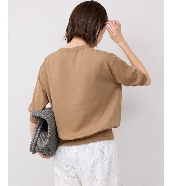 SLOBE IENA「《シリーズあり》コットンキュプラハーフスリーブプルオーバー」|ニット・セーター|