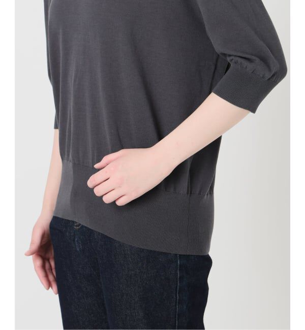 SLOBE IENA「《シリーズあり》コットンキュプラハーフスリーブプルオーバー」|ニット・セーター|