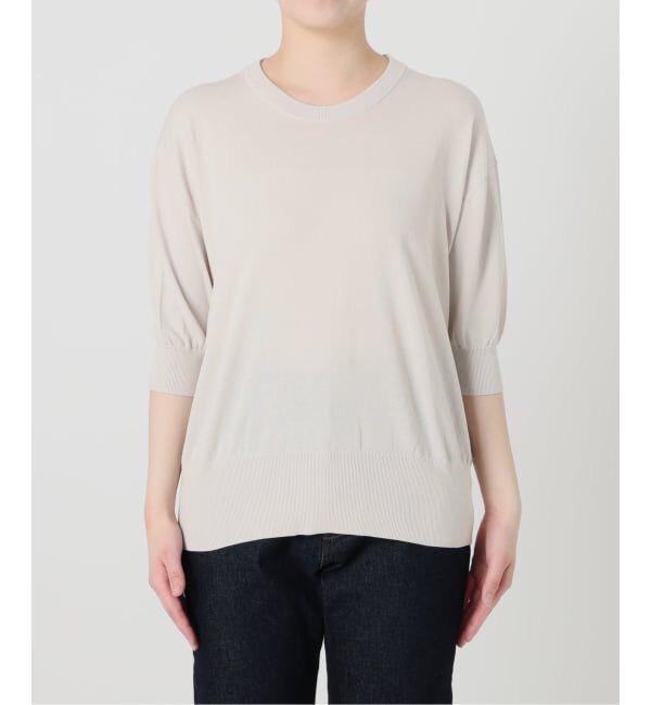 SLOBE IENA「《シリーズあり》コットンキュプラハーフスリーブプルオーバー」|ニット・セーター|