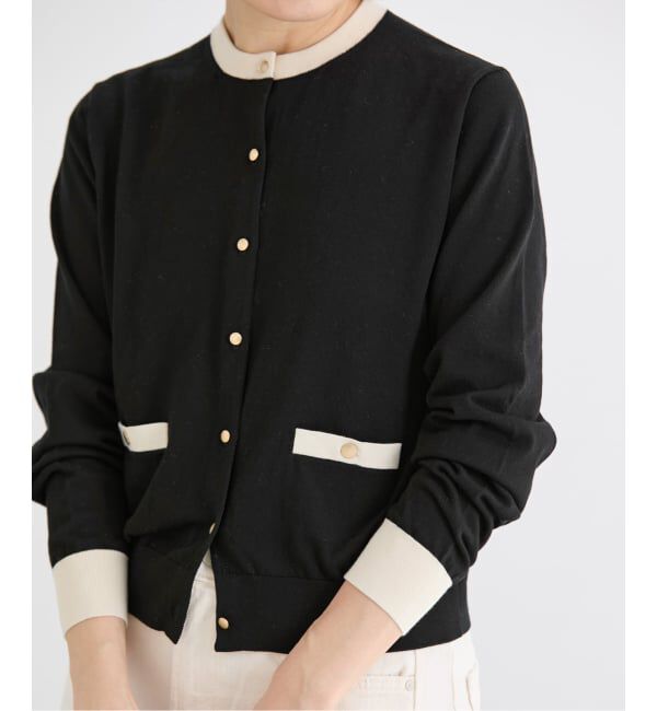 IENA「《アンサンブル対応/新色あり/追加2》PARIGI カーディガン」|カーディガン|ブラック