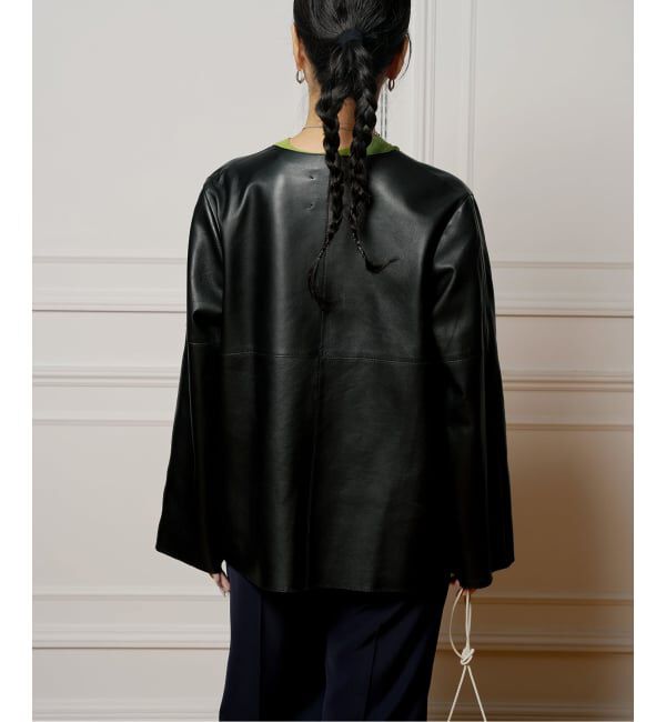 IENA LA BOUCLE「《追加》IENA LA BOUCLE SHEEPレザージャケット」|ノーカラージャケット|