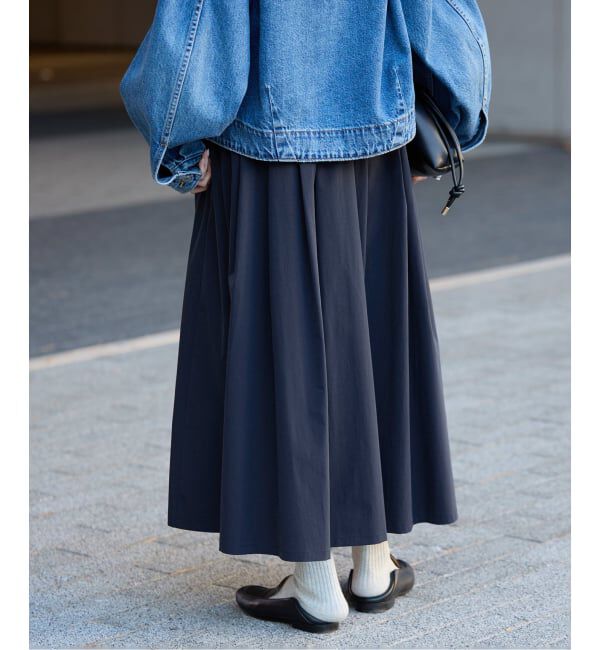SLOBE IENA「タフタタックギャザースカート」|スカート|
