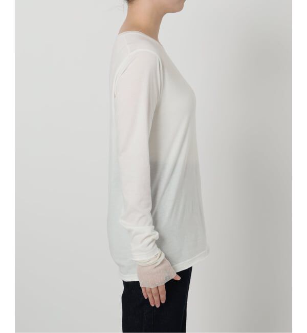 SLOBE IENA「《WEB限定/追加》レイヤードフロッキードットスリーブロンTEE」|Tシャツ・カットソー|