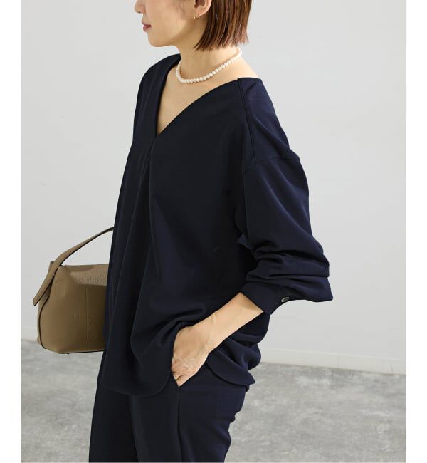 IENA「《セットアップ対応》カットジョーゼットVネックプルオーバー」|シャツ・ブラウス|