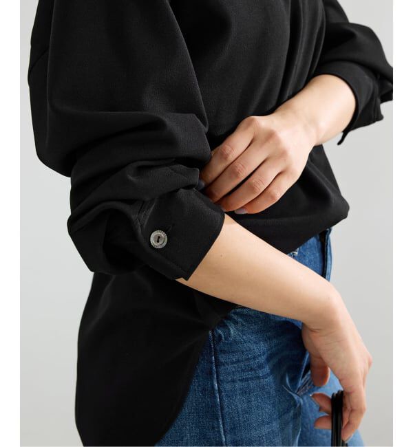 IENA「《セットアップ対応》カットジョーゼットVネックプルオーバー」|シャツ・ブラウス|