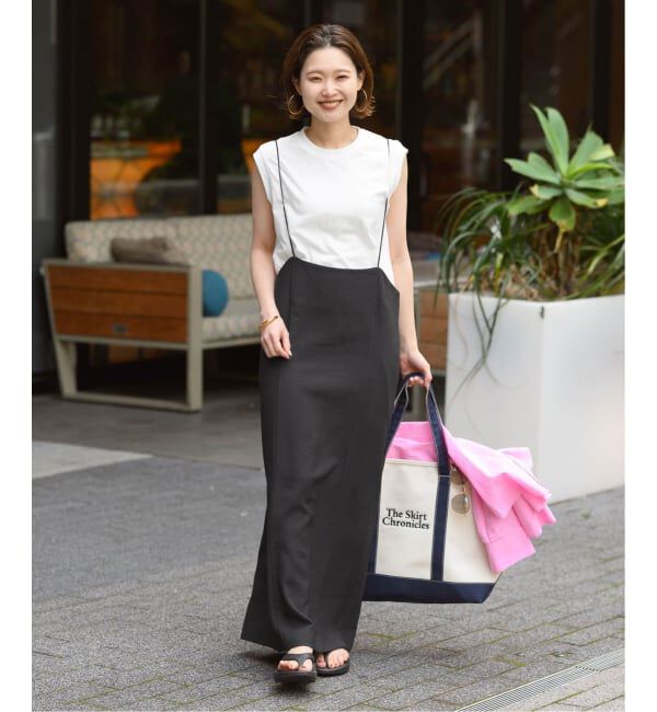 SLOBE IENA「《2枚セット/WEB限定/追加予約》アイラインキャミワンピース&times;ノースリーブTEEセット」|ワンピース|