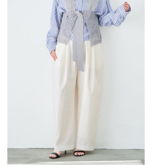 IENA「ウォッシャブル リネンミックスコクーンスラックス」|スラックス|