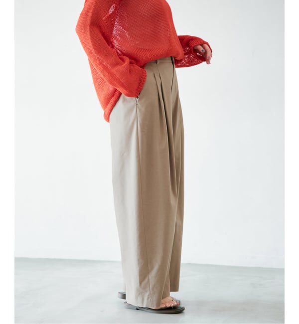 IENA「ウォッシャブル リネンミックスコクーンスラックス」|スラックス|