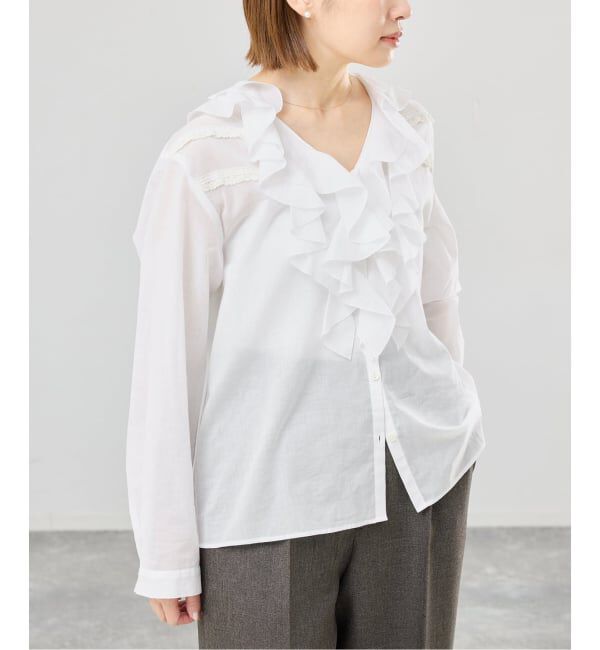IENA「レーストリムフリルブラウス」|シャツ・ブラウス|