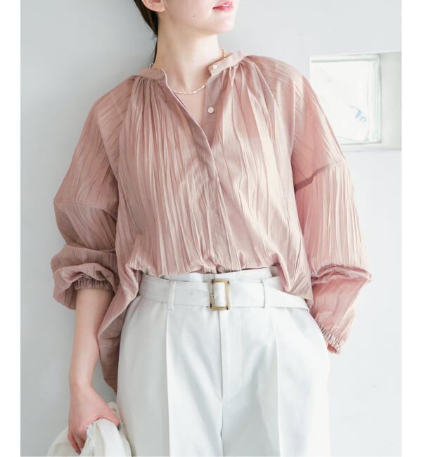 IENA「ランダムプリーツブラウス」|シャツ・ブラウス|ピンク