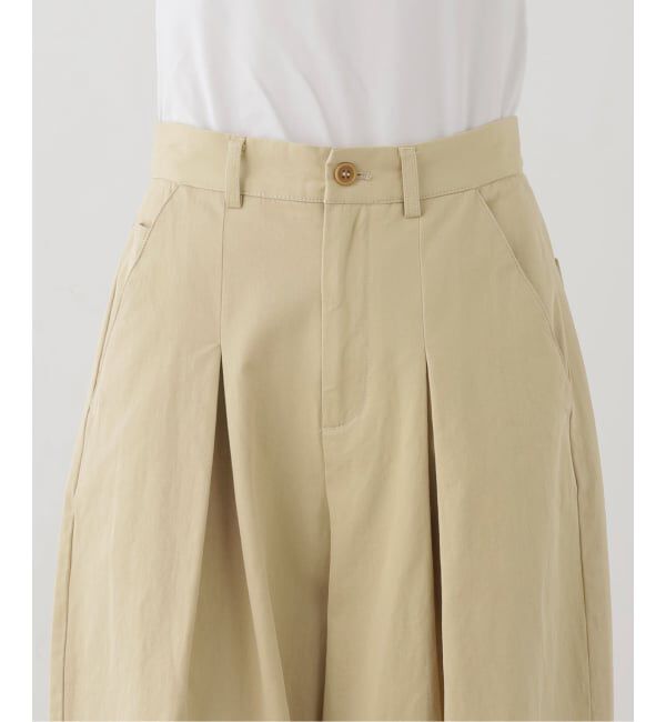 SLOBE IENA「《追加》パウダリーチノタックカーブトラウザー」|チノ|