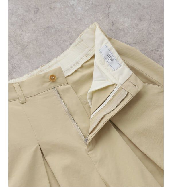 SLOBE IENA「《追加》パウダリーチノタックカーブトラウザー」|チノ|