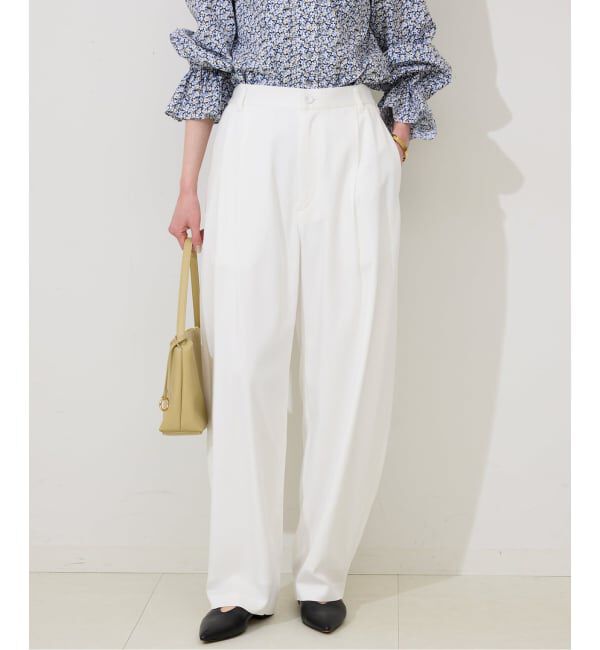 SLOBE IENA「《3サイズ展開》ワンタックバレルスラックス」|スラックス|