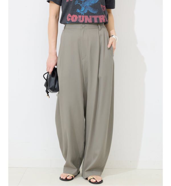 SLOBE IENA「《3サイズ展開》ワンタックバレルスラックス」|スラックス|