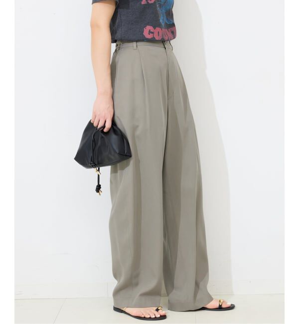 SLOBE IENA「《3サイズ展開》ワンタックバレルスラックス」|スラックス|