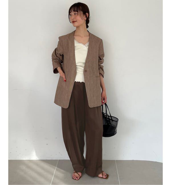 SLOBE IENA「《3サイズ展開》ワンタックバレルスラックス」|スラックス|