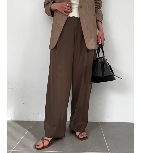 SLOBE IENA「《3サイズ展開》ワンタックバレルスラックス」|スラックス|