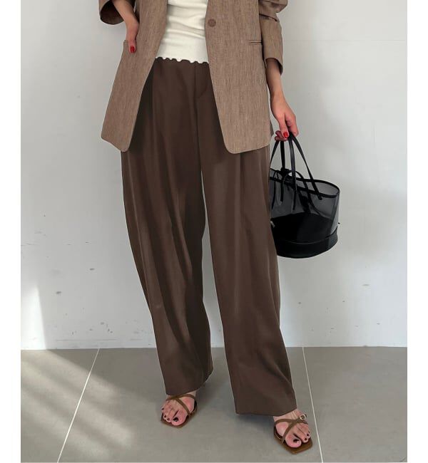 SLOBE IENA「《3サイズ展開》ワンタックバレルスラックス」|スラックス|