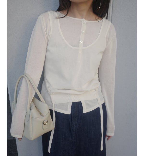 SLOBE IENA「《追加》tyn.TGOR/トゴール SLOBE別注 タンクセットカーディガン」|カーディガン|ナチュラル