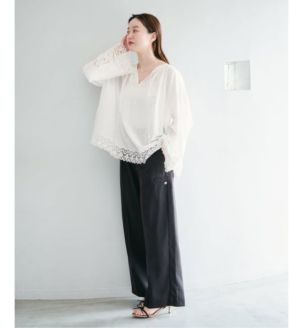 IENA「カットワークレースブラウス」|シャツ・ブラウス|