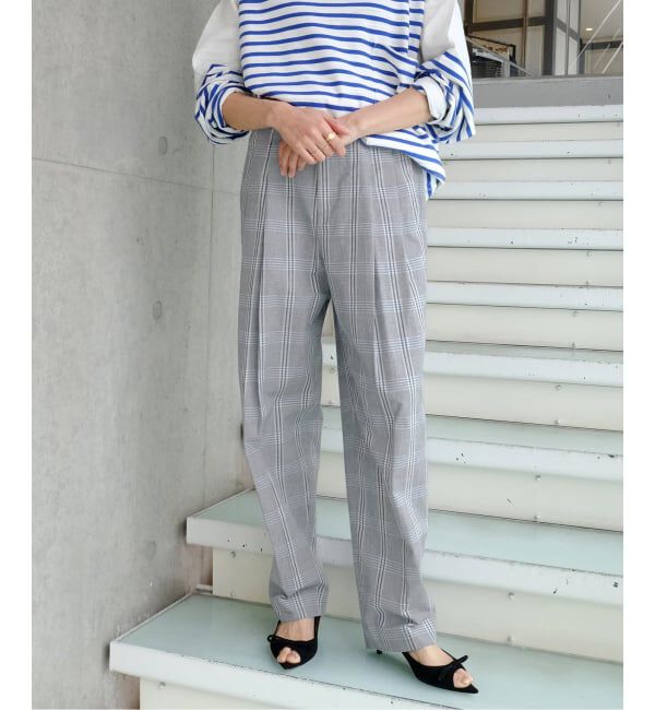 IENA「Maison IENA 別注 Nell/ネル チェックペグトップパンツ 261-202-61」|スラックス|