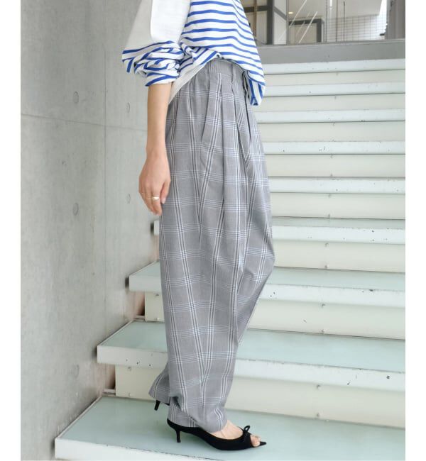 IENA「Maison IENA 別注 Nell/ネル チェックペグトップパンツ 261-202-61」|スラックス|