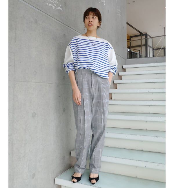 IENA「Maison IENA 別注 Nell/ネル チェックペグトップパンツ 261-202-61」|スラックス|