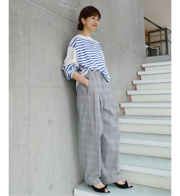 IENA「Maison IENA 別注 Nell/ネル チェックペグトップパンツ 261-202-61」|スラックス|