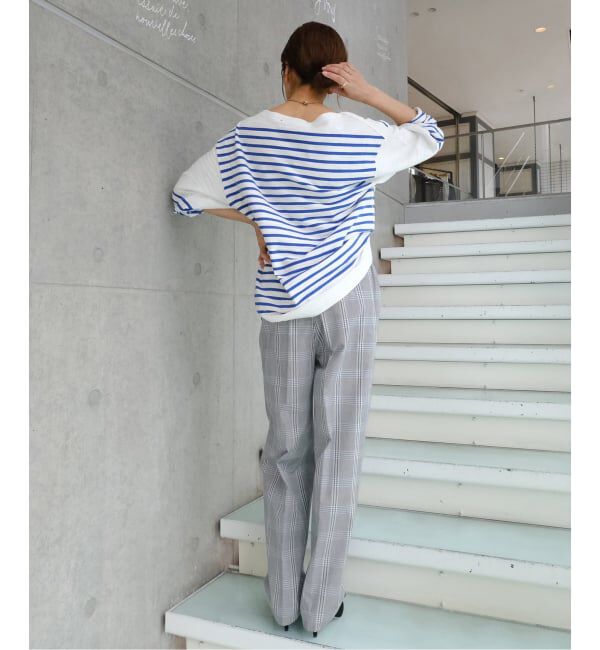 IENA「Maison IENA 別注 Nell/ネル チェックペグトップパンツ 261-202-61」|スラックス|