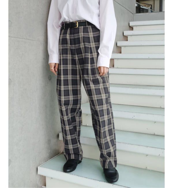 IENA「Maison IENA 別注 Nell/ネル チェックペグトップパンツ 261-202-61」|スラックス|
