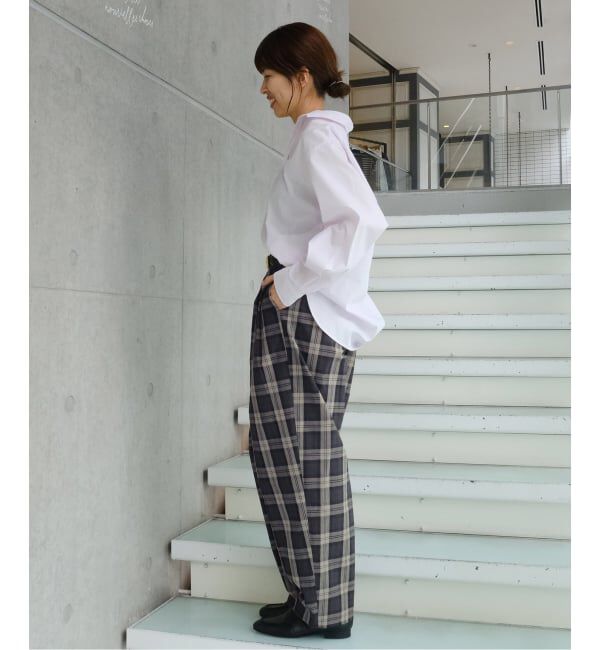 IENA「Maison IENA 別注 Nell/ネル チェックペグトップパンツ 261-202-61」|スラックス|