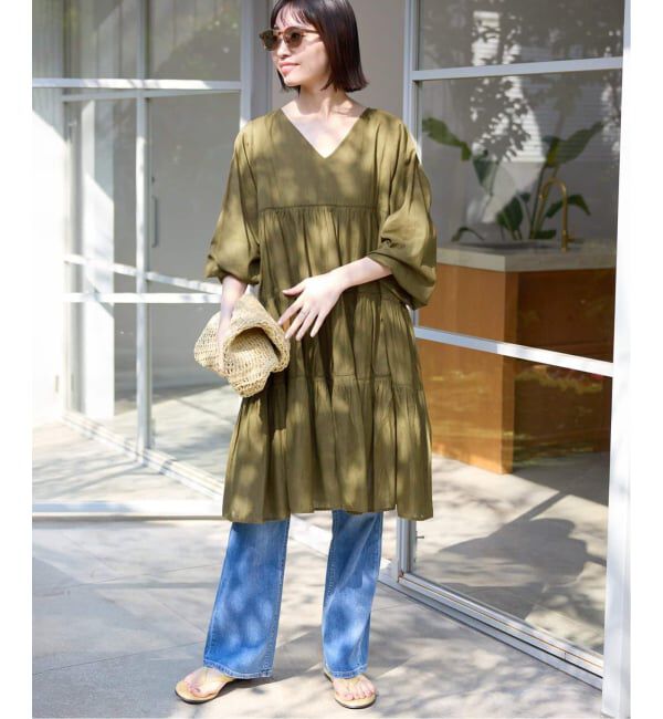 SLOBE IENA「《予約》コットンボイルティアードワンピース」|ワンピース|