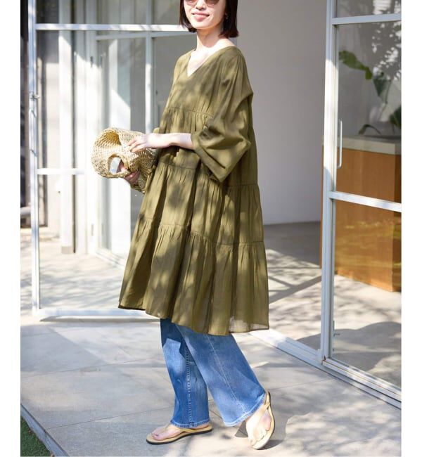 SLOBE IENA「《予約》コットンボイルティアードワンピース」|ワンピース|