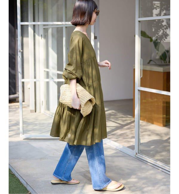 SLOBE IENA「《予約》コットンボイルティアードワンピース」|ワンピース|