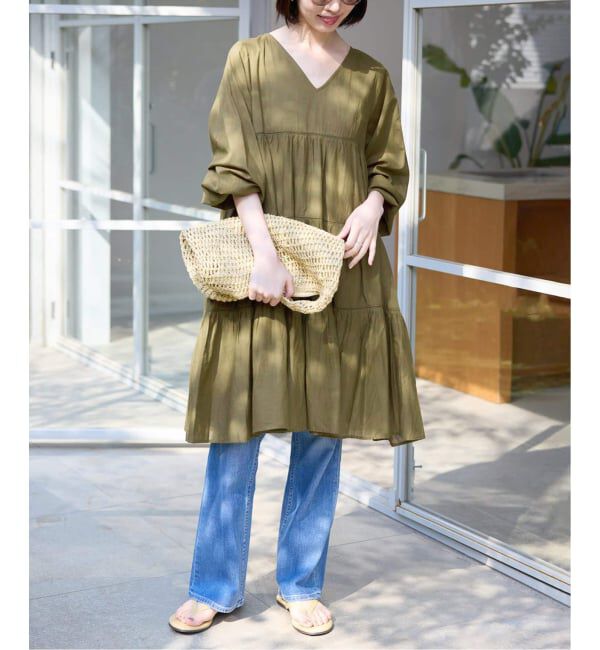 SLOBE IENA「《予約》コットンボイルティアードワンピース」|ワンピース|